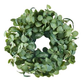 Artificial Decorative Wreath 26 in Green Eucalyptus Leaves Year Round Wreath