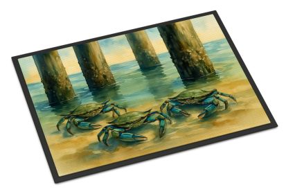 Crabs under the pier Doormat Front Door Mat Indoor Outdoor Rugs for Entryway, Non Slip Washable Low Pile, 24H X 36W