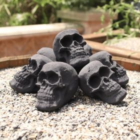 Ceramic Skulls for Fire Pit, Outdoor Fire Tables, 7pcs Reusable Spooky Imitated Human Skull Gas Log for Party, Bonfire,Campfires,Fireplaces, 3.1 (Style: 7pcs 2.5inch)