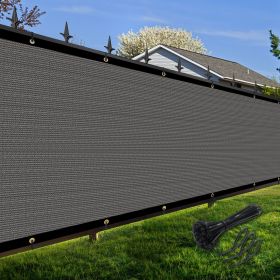 Artpuch Privacy Fence Screen Dark Grey Customized Outdoor Mesh Panels for Backyard, Balcony,Patio,Construction Site with Zip Ties (Color: Dark Grey, size: 8x48 ft)