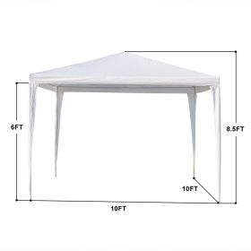 10x10 Feet Black Outdoor Pergola - Durable iron pipe frame and waterproof PE fabric portable and easy to install perfect for patio vacations fest (Color: White, Style: Barefoot)