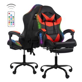 Ergonomic gaming chairs for gaming, adult office chairs suitable for long periods of sitting - home computer chairs (Color: Black and red)