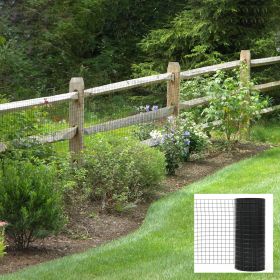 Black Vinyl Coated Welded Wire Fence PVC Coated Metal Hardware Cloth Garden Plant Barrier Chicken Coop Wire Mesh Roll for Outdoor Landscaping Hom (size: 24*50in)